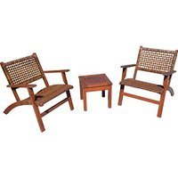 Garden Pleasure Sitzgruppe SONORA, braun Kunststoff, Holz, 3-teilig von Garden Pleasure