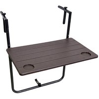 Garden Pleasure TABORA Balkonhängetisch Kunststoff braun 60,0 x 60,0 x 73,0 - 83,5 cm von Garden Pleasure