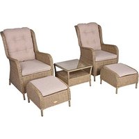 Garden Pleasure Loungegruppe VALENCIA beige, braun Kunststoff, Metall, 11-teilig von Garden Pleasure