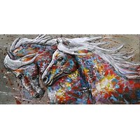Garden Pleasure Wandbild 3D 2 Pferde, Metall von Garden Pleasure