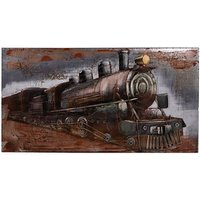 Garden Pleasure Wandbild 3D Dampflok, Metall von Garden Pleasure