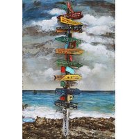 Garden Pleasure Wandbild 3D Wegweiser, Metall von Garden Pleasure