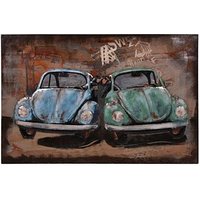 Garden Pleasure Wandbild 3D blaue Autos, Metall von Garden Pleasure