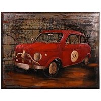 Garden Pleasure Wandbild 3D rotes Auto, Metall von Garden Pleasure