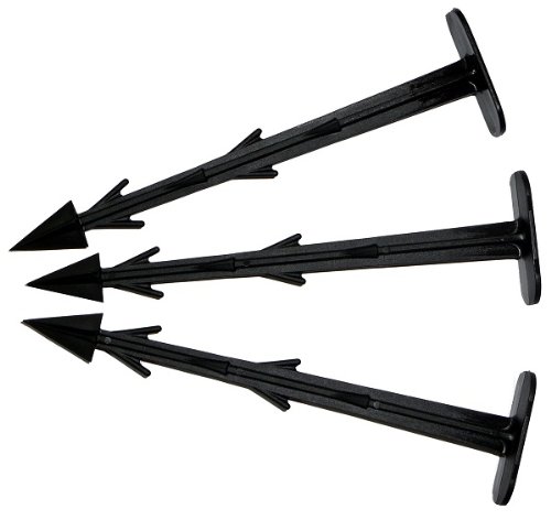 GardenFlora 50 x 15cm lange Erdanker Bodenanker Erddübel Erdnägel Erdspieß für Unkrautvlies Vlies Bodengeweben Abdeckplanen Kunststoff Haken Oberteil Schwarz von GardenFlora
