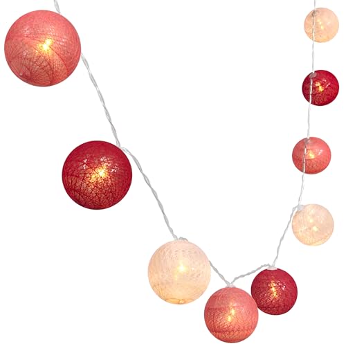 Gardeningwill LED-Lichterkette, batteriebetrieben, 30 rote und weiße Kugeln, 3 m von Gardeningwill