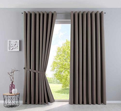 Gardinenbox Vorhänge Blickdicht »Newyork« Taupe HxB 225x295 cm 2er-Pack Thermo-Gardinen Verdunkelungsvorhang Blackout Ösen schalldämmend ÖKOTEX UV-Schutz Raffhalter, 201920600-2 Gardinenbox Vorhänge Blickdicht »Newyork« Taupe HxB 225x295 cm 2er-Pack Thermo-Gardinen Verdunkelungsvorhang Blackout Ösen schalldämmend ÖKOTEX UV-Schutz Raffhalter, 201920600-2 von Gardinenbox