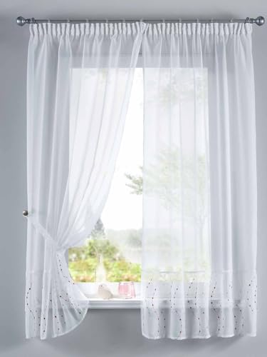 Punkt Stickerei Gardinen Set 4 TLG. Raffhalter Tunneldurchzug Gardinenband für Gardinenschienen Lila HxB 150x90 cm, 112232 Punkt Stickerei Gardinen Set 4 TLG. Raffhalter Tunneldurchzug Gardinenband für Gardinenschienen Lila HxB 150x90 cm, 112232 von Gardinenbox