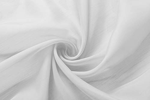 Stoff Voile 10 Meter 300cm Stoffbreite Weiß Transparent Durchsichtig Gewebe Polyester DIY Selbermachen, 61050-10 von Gardinenbox