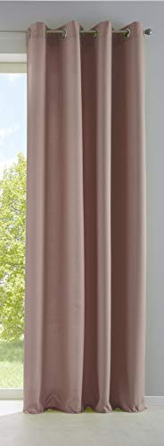 Vorhang Blickdicht Gardine Matt Lichtdurchlässig »Palermo« mit Ösen und Raffhalter Dekoschal HxB 145x140 cm Taupe, 10000265 von Gardinenbox