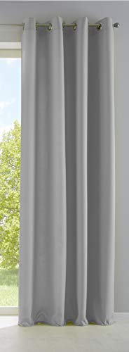 Vorhang Blickdicht Gardine Matt Lichtdurchlässig »Palermo« mit Ösen und Raffhalter Dekoschal HxB 245x140 cm Grau, 10000265 Vorhang Blickdicht Gardine Matt Lichtdurchlässig »Palermo« mit Ösen und Raffhalter Dekoschal HxB 245x140 cm Grau, 10000265 von Gardinenbox