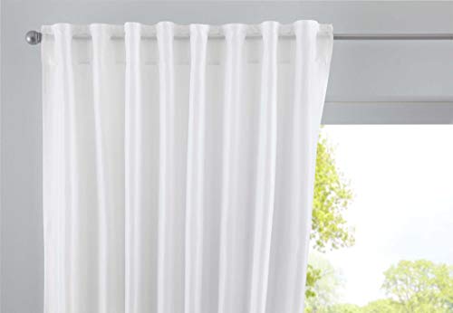 Vorhang Verdeckte Schlaufen Cationic »JENA« HxB 225x140 cm Weiß Blickdicht Leinen Optik Gardine Meliert Gardinenband mit Raffhalter, 2019037 Vorhang Verdeckte Schlaufen Cationic »JENA« HxB 225x140 cm Weiß Blickdicht Leinen Optik Gardine Meliert Gardinenband mit Raffhalter, 2019037 von Gardinenbox