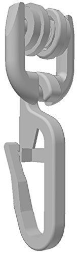 GARDINEUM 100 x T-Rollen (70-842) mit Faltenhaken Vorhangschienen Zubehör für T-Schienen weiß von Gardineum