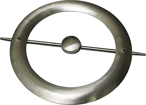 GARDINIA Dekoring mit Stab und Magnet, Zum Drapieren von Gardinen und Vorhangstoffen, Ø 18 cm, Metall, Edelstahl-optik von Gardinia
