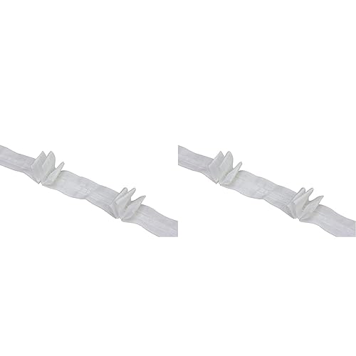 GARDINIA Faltenband für Gardinen und Vorhänge, 3 Falten, 10 m Länge, Polyester, Weiß (Packung mit 2) von Gardinia
