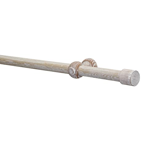 GARDINIA Gardinenstangen-Set Shorty, 1-Lauf, Ø 25 mm, Vorhangstange, Shabby Chic, 160 cm, Castell-Eiche von Gardinia