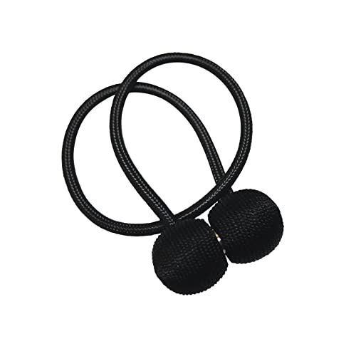GARDINIA Raffhalter für Vorhänge und Gardinen, Mit Magnet zur einfachen Befestigung, Ø Kugel ca. 30 mm, Ø Schnur ca. 6 mm, Magnetische Raffspange, Flex-S, Schwarz, 48 cm GARDINIA Raffhalter für Vorhänge und Gardinen, Mit Magnet zur einfachen Befestigung, Ø Kugel ca. 30 mm, Ø Schnur ca. 6 mm, Magnetische Raffspange, Flex-S, Schwarz, 48 cm von Gardinia