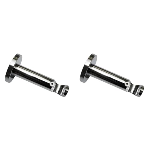 GARDINIA Träger mit Metallmontageplatte für Gardinenstange, 1-läufig, Offen, Inkl. aller Montage-Teile, Serie Chicago, Ø 20 mm, Metall, Chrom (Packung mit 2) von Gardinia