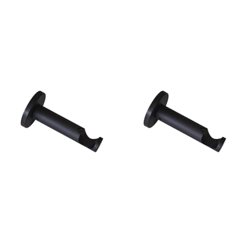 GARDINIA Träger mit Metallmontageplatte für Gardinenstange, 1-läufig, Offen, Inkl. aller Montage-Teile, Serie Chicago, Ø 20 mm, Metall, Schwarz-matt (Packung mit 2) von Gardinia
