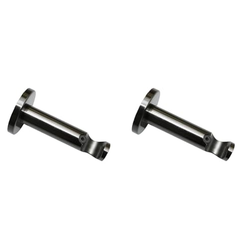 GARDINIA Träger mit Metallmontageplatte für Gardinenstange, 1-läufig, Offen, Inkl. aller Montage-Teile, Serie Chicago, Ø 20 mm, Titan (Packung mit 2) von Gardinia