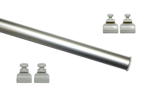 GARDINIA Unterprofil zum Klipsen für Flächenvorhänge, Inklusive Klebestreifen, Aluminium, 60 cm, Silber von Gardinia