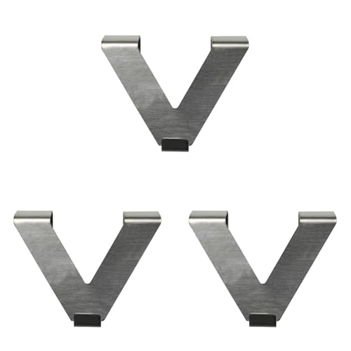 GARDINIA V-Dekohaken, Dekoration von Fenstern und Türen, Geeignet für Raffrollos, Gardinen und Vorhänge, Edelstahl-Optik, 2er-Pack, B8 x H6 cm (Packung mit 3) von Gardinia