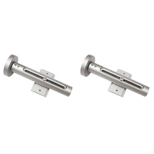 GARDINIA Wandträger für Flächenvorhangschienen und Kombination mit Gardinenstangen mit Innenlauf, Für Schiebegardinen, Serie Atlanta, Silber (Packung mit 2) von Gardinia