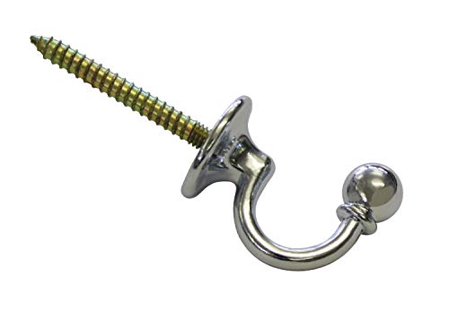 GARDINIA Zierhaken für Vorhänge und Gardinen, Raffhaken zum Schrauben, Barock, 2 Stück, Länge: 3 cm, Metall, Chrom GARDINIA Zierhaken für Vorhänge und Gardinen, Raffhaken zum Schrauben, Barock, 2 Stück, Länge: 3 cm, Metall, Chrom von Gardinia