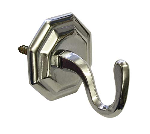 GARDINIA Zierhaken für Vorhänge und Gardinen, Raffhaken zum Schrauben, Klassik, 2 Stück, Länge: 4 cm, Metall, Chrom GARDINIA Zierhaken für Vorhänge und Gardinen, Raffhaken zum Schrauben, Klassik, 2 Stück, Länge: 4 cm, Metall, Chrom von Gardinia