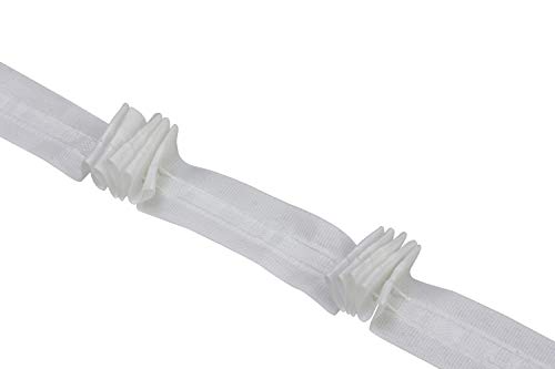GARDINIA Faltenband für Gardinen und Vorhänge, 5 Falten, 10 m Länge, Polyester, Weiß von Gardinia