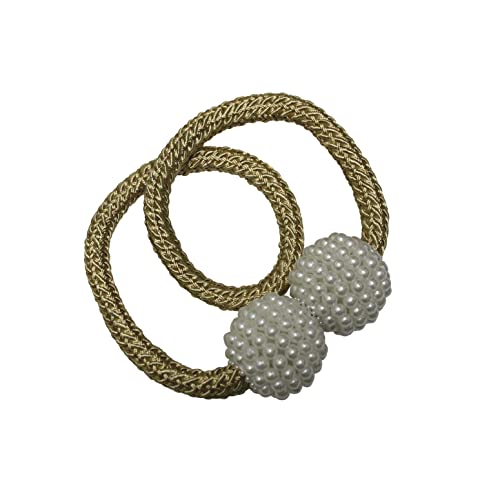 GARDINIA Raffhalter für Vorhänge und Gardinen, Mit Magnet zur einfachen Befestigung, Ø Kugel ca. 32 mm, Ø Schnur ca. 8 mm, Magnetische Raffspange, Flex-V, Gold, 48 cm GARDINIA Raffhalter für Vorhänge und Gardinen, Mit Magnet zur einfachen Befestigung, Ø Kugel ca. 32 mm, Ø Schnur ca. 8 mm, Magnetische Raffspange, Flex-V, Gold, 48 cm von Gardinia