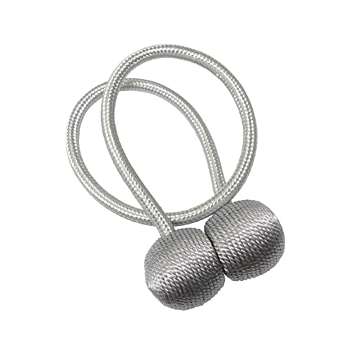 GARDINIA Raffhalter für Vorhänge und Gardinen, Mit Magnet zur einfachen Befestigung, Ø Kugel ca. 30 mm, Ø Schnur ca. 6 mm, Magnetische Raffspange, Flex-S, Silber, 48 cm GARDINIA Raffhalter für Vorhänge und Gardinen, Mit Magnet zur einfachen Befestigung, Ø Kugel ca. 30 mm, Ø Schnur ca. 6 mm, Magnetische Raffspange, Flex-S, Silber, 48 cm von Gardinia