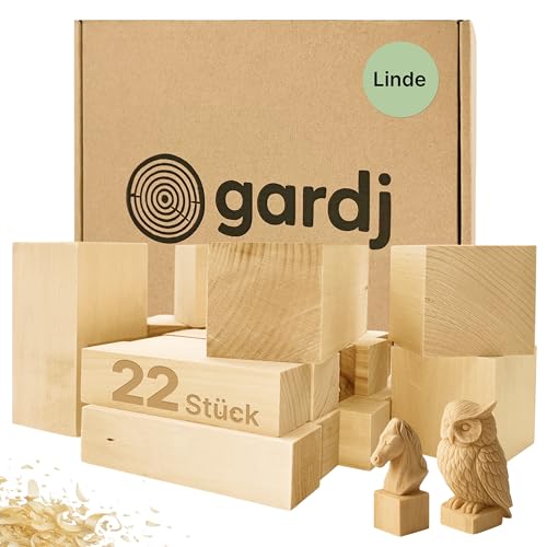 Lindenholz zum Schnitzen – 16 Stück Schnitzholz Rohlinge Set für Anfänger & Kinder – Weiche Holzblöcke in 3 Größen – Holz zum Basteln, DIY, Figuren & Holzschnitzen Lindenholz zum Schnitzen – 16 Stück Schnitzholz Rohlinge Set für Anfänger & Kinder – Weiche Holzblöcke in 3 Größen – Holz zum Basteln, DIY, Figuren & Holzschnitzen von Gardj