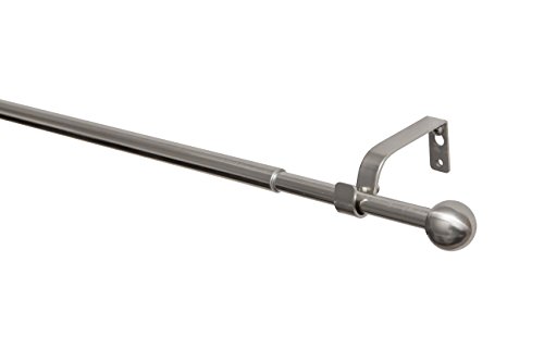GARDUNA | 120-200cm Gardinenstange ausziehbar | Ø 16/13mm | edelstahl-optik | ohne Ringe von Garduna