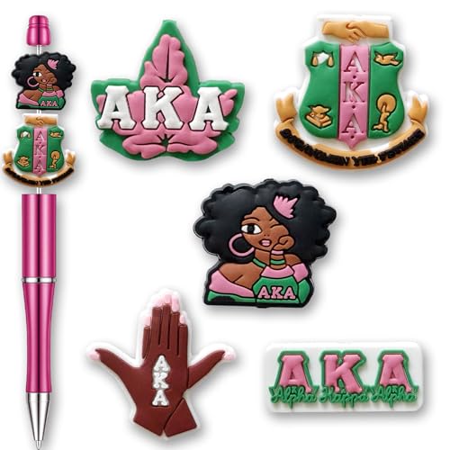 Sorority Focal-Perlen für Stifte, niedliche Silikon-Fokal-Perlen für die Herstellung von DIY-Perlenstiften, Schlüsselanhänger-Schmuck (Rosa), 5 Stück von Garetheora