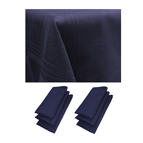 6er Pack Servietten 44cm x 44cm + Tischdecke 100% Baumwolle in Blau 6er Pack Servietten 44cm x 44cm + Tischdecke 100% Baumwolle in Blau von Gariella