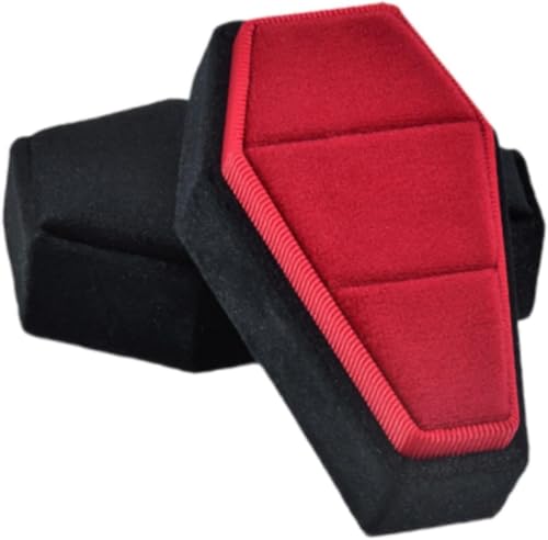 Schmuckkästchen für Halloween, Sarg, Samt, für Halsketten, Ohrringe, Organizer, dekorativer Schmuckkoffer für Zuhause, Halsketten, Armbänder, Anhänger, Schwarz und Rot Schmuckkästchen für Halloween, Sarg, Samt, für Halsketten, Ohrringe, Organizer, dekorativer Schmuckkoffer für Zuhause, Halsketten, Armbänder, Anhänger, Schwarz und Rot von Garkria