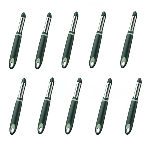 Gemüseschäler für die Küche, ergonomischer Soft-Touch-Griff, Schwarz (Aquamarin, 10 Stück) von Garkup