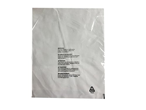 (Packung mit 100 Stück) 290 x 375 mm, T-Shirt-Taschen aus Granp-Bekleidung Klare Schutzanzeige 5 Sprachpostsäcke mit Erstickungssicherheit für Kinder von Garment bags