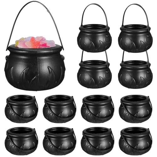 12 Stück Hexenkessel, Halloween kleine Kessel Deko, 9x7cm Kleiner schwarzer Kessel Plastik Halloween Süßigkeiten Kessel Kinder Süßes oder Saures Eimer Hexenkessel für Halloween Deko Tischdeko 12 Stück Hexenkessel, Halloween kleine Kessel Deko, 9x7cm Kleiner schwarzer Kessel Plastik Halloween Süßigkeiten Kessel Kinder Süßes oder Saures Eimer Hexenkessel für Halloween Deko Tischdeko von Garneck
