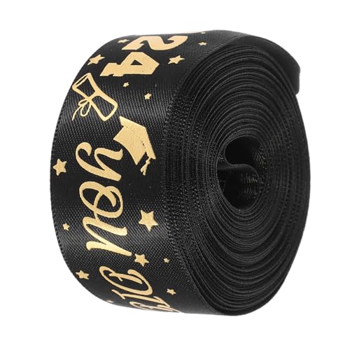 Garneck 1 Rolle verpackung Band Gold Fleckband Bänder zum Verpacken Abschlussband Sackleinenband Party Urlaubsgeschenkband Staffelungsband Bulk-Band Paketband Polyester Schwarz von Garneck
