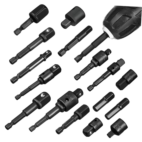Garneck 1 Satz Autoteile Umrüststecker Schlag Steckschlüssel Adapter Sechskantschaft Steckschlüssel Bohrer Zubehör Steckschlüssel Adapter Bohrmaschinen Adapter Für Handbohrer Chrom von Garneck