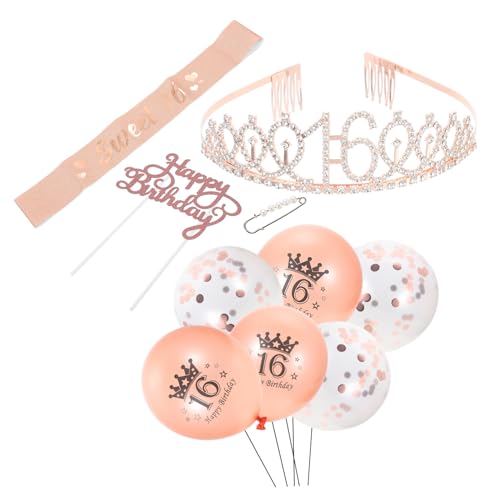 Garneck 1 Satz Geburtstags-Schultergurt-Set Rosendekor Party Abschlussball Mama-Ballon rosenkranz gold geburtstagszig kreative Geburtstagsschärpe Kuchendekorationen Krone aus Legierung Garneck 1 Satz Geburtstags-Schultergurt-Set Rosendekor Party Abschlussball Mama-Ballon rosenkranz gold geburtstagszig kreative Geburtstagsschärpe Kuchendekorationen Krone aus Legierung von Garneck