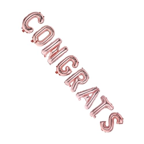 Garneck 1 Satz Glückwunsch Ballon celebrations feierstahl schillernde Partydekorationen Glückwunschballons zum Abschluss dekoratives Ballondekor Abschluss Ballon Aluminiumfolie Rose Gold von Garneck