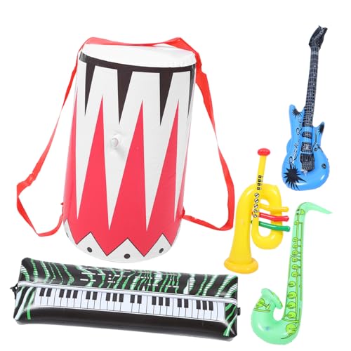 Garneck 1 Satz Inflatable Musical Instrument für Teiliges PVC Party Zubehör mit Gitarre Saxophon Trompete Keyboard und Trommel Zufällige Farben für Geburtstagsfeiern und Garneck 1 Satz Inflatable Musical Instrument für Teiliges PVC Party Zubehör mit Gitarre Saxophon Trompete Keyboard und Trommel Zufällige Farben für Geburtstagsfeiern und von Garneck