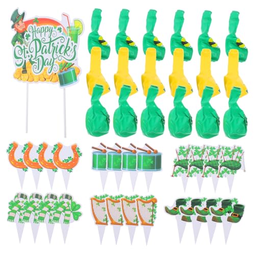 Garneck 1 Satz Kleeblatt-partydekorationen Grüne Dekoration Flockdekoration Ballon-kuchendekorationen Festival Liefert Ballons St. Patricks Day Dekoration Grüner Ballon Papier Green Garneck 1 Satz Kleeblatt-partydekorationen Grüne Dekoration Flockdekoration Ballon-kuchendekorationen Festival Liefert Ballons St. Patricks Day Dekoration Grüner Ballon Papier Green von Garneck