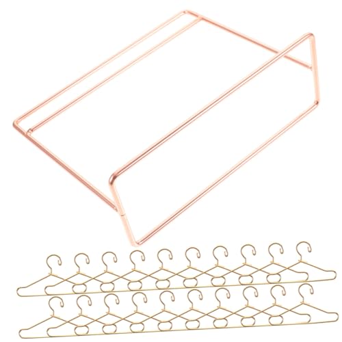 Garneck 1 Satz Kleidung kleiderständer Puppenkleiderbügel mini doll dree aufhänger Mini -Puppenbügel Kleiderbügel für Puppen Puppenhausdekor Eisen Rose Gold von Garneck