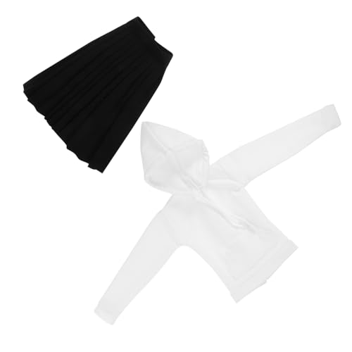 Garneck 1 Satz Puppenkleidung puppenjacke Puppen Kleidung Puppenhemd Puppenhose Puppen Klamotten Bezauberndes Puppenkostüm Miniatur-Outfit Miniatur-Puppen-Outfit-Dekore Stoff Black von Garneck