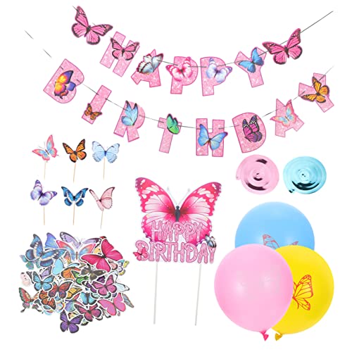 Garneck Luftballon Geburtstag 113 Teiliges Set Für Geburtstagsfeiern Bunte Schmetterlinge Ballons Banner Kuchenstecker Und Aufkleber Für Kreative Dekorationen Und Festliche Anlässe Luftballons Jga von Garneck