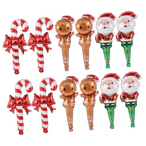 Garneck 1 Satz Weihnachtsballon Deko Teiliges mit Weihnachtsmann Schneemann und Lebkuchenmann Kreative Folienballons für Weihnachtsfeiern und Festlichkeiten von Garneck